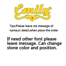 Load image into Gallery viewer, Atoztide Stainless Steel Personalized Custom Name Necklace Mirror Surface Gold Choker Necklace Pendant Nameplate Gift