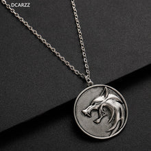 Load image into Gallery viewer, Game Wizard 3 Wild Hunt Wolf Medallion Necklace Men Pendant Metal Chian Boho Necklace Geralt Cosplay Jewelry Replica Accessories