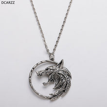 Load image into Gallery viewer, Game Wizard 3 Wild Hunt Wolf Medallion Necklace Men Pendant Metal Chian Boho Necklace Geralt Cosplay Jewelry Replica Accessories