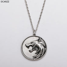 Load image into Gallery viewer, Game Wizard 3 Wild Hunt Wolf Medallion Necklace Men Pendant Metal Chian Boho Necklace Geralt Cosplay Jewelry Replica Accessories