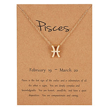 Load image into Gallery viewer, Female Elegant Star Zodiac Sign 12 Constellation Necklaces Pendants Charm Gold Chain Choker Necklaces for Women Jewelry Dropship